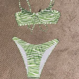 NEW green zebra Romwe bikini